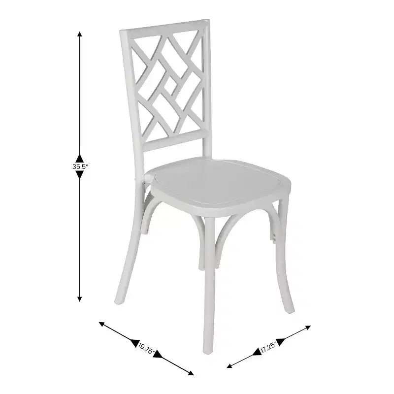 Chaise de salle à manger empilable en bois massif de qualité commerciale, dossier complexe, 158 kg, garantie de 5 ans
