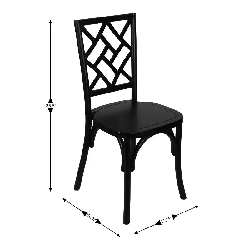 Chaise de salle à manger empilable en bois massif de qualité commerciale, dossier complexe, 158 kg, garantie de 5 ans