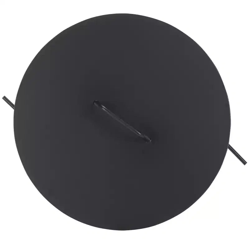 Round Iron Side Table, Matte Black, Angular Legs, 17.7" W, 22 lb Capacity