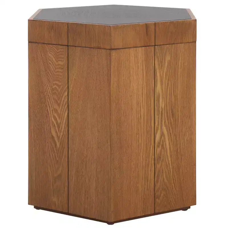 Table d'appoint hexagonale avec plateau amovible et rangement sous le couvercle, style scandinave, capacité de 13,6 kg