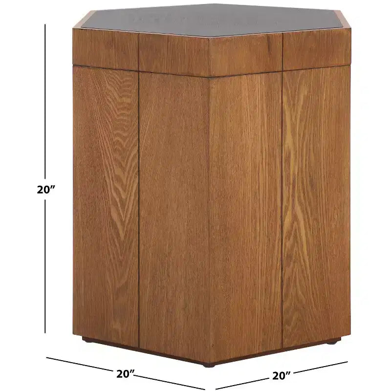 Table d'appoint hexagonale avec plateau amovible et rangement sous le couvercle, style scandinave, capacité de 13,6 kg