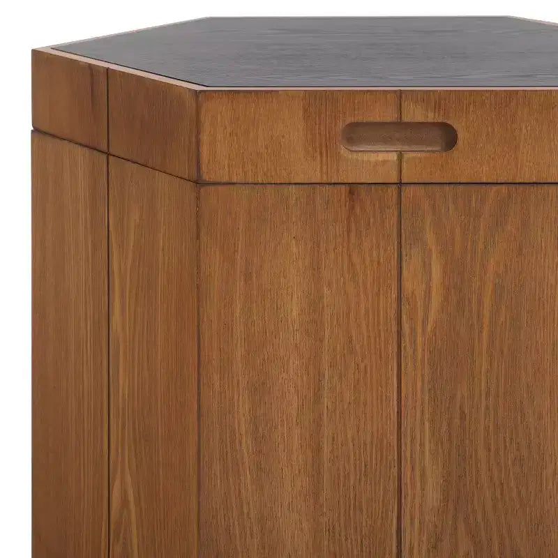 Table d'appoint hexagonale avec plateau amovible et rangement sous le couvercle, style scandinave, capacité de 13,6 kg