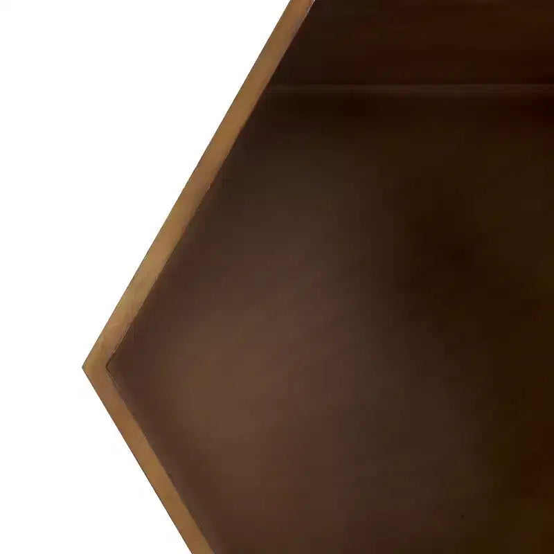 Table d'appoint hexagonale avec plateau amovible et rangement sous le couvercle, style scandinave, capacité de 13,6 kg