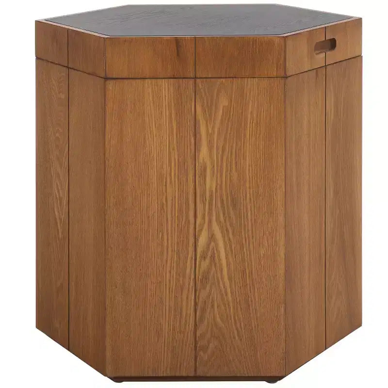 Table d'appoint hexagonale avec plateau amovible et rangement sous le couvercle, style scandinave, capacité de 13,6 kg