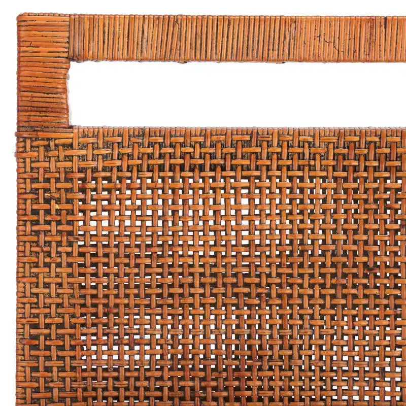 Tabouret de comptoir avec dossier en rotin tressé, cadre en bois dur, assise rembourrée, 125 kg, 60,3 cm H