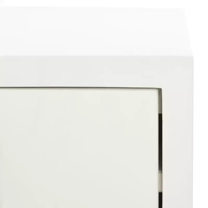 Commode à 3 tiroirs avec pieds fuselés, finition taupe et poignées noires