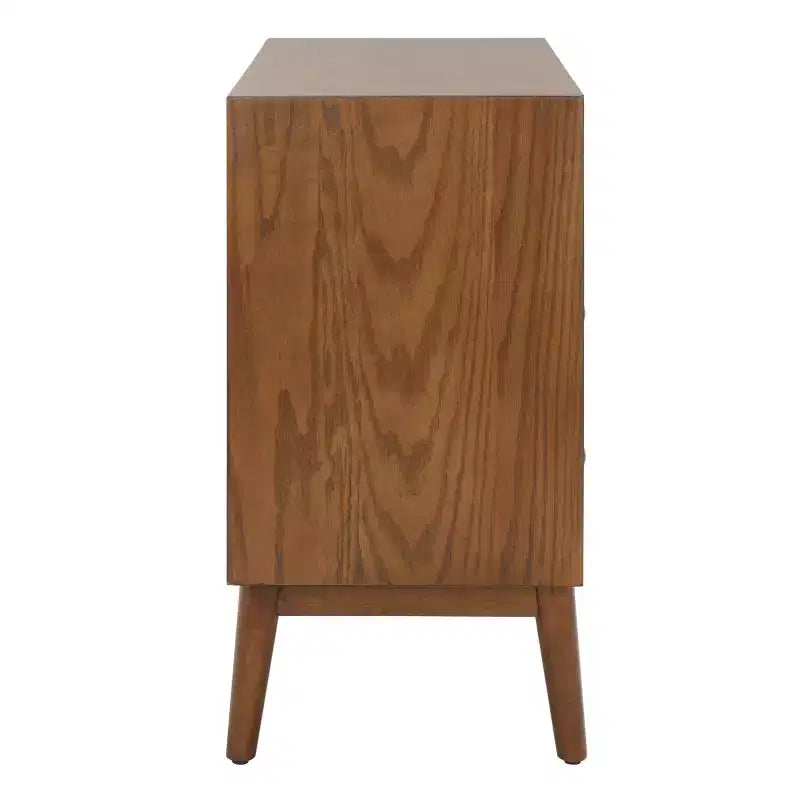 2-Drawer 1-Shelf Chest with USB Port, Medium Oak & Antique Gold, 29"H