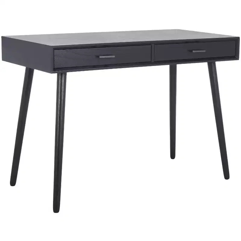 2-Drawer Writing Desk in Distressed White, Wood & MDF