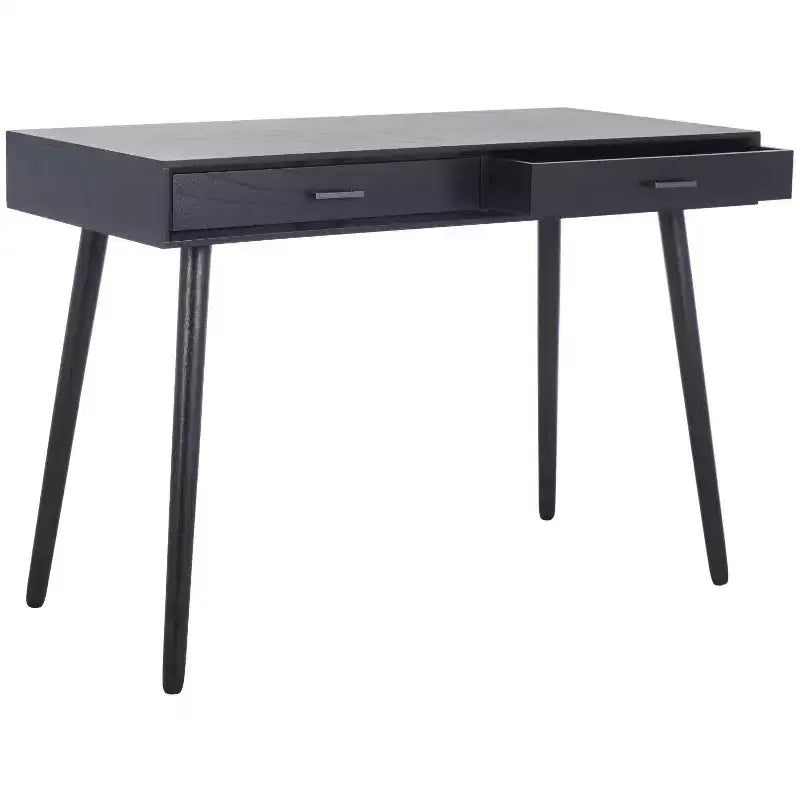 2-Drawer Writing Desk in Distressed White, Wood & MDF