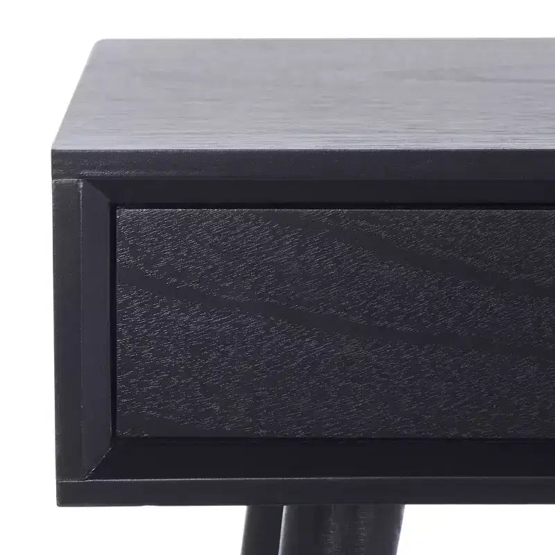 Bureau 2 tiroirs, blanc vieilli, bois et MDF