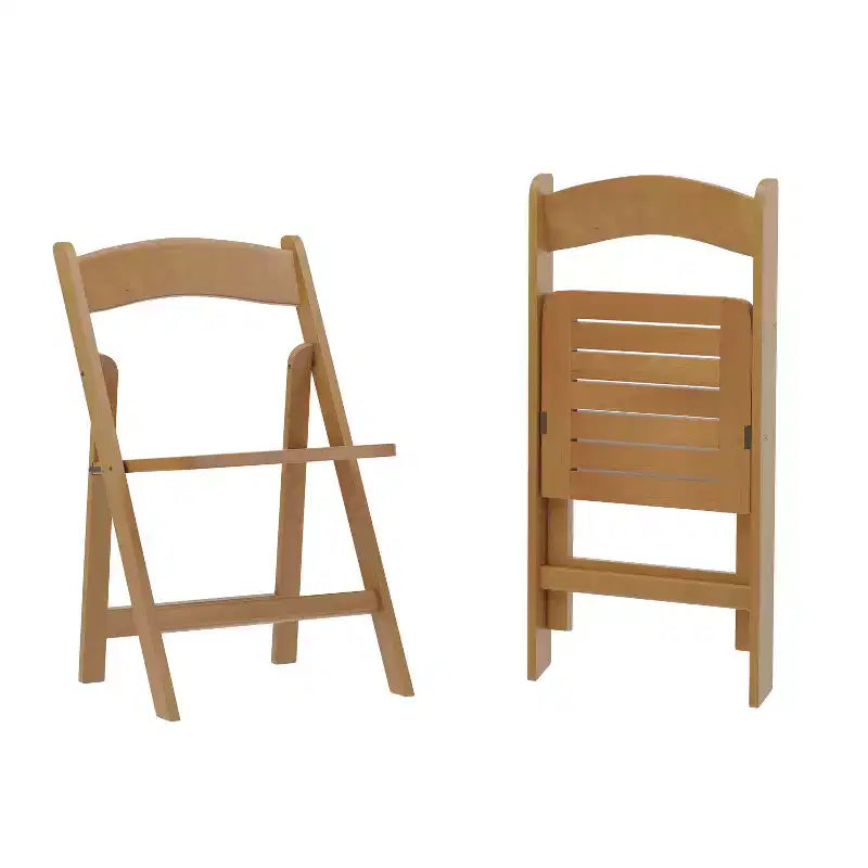 Lot de 2 chaises de salle à manger pliantes en bois massif, capacité 136 kg, aucun assemblage requis