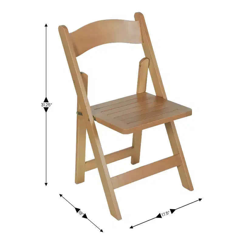 Lot de 2 chaises de salle à manger pliantes en bois massif, capacité 136 kg, aucun assemblage requis
