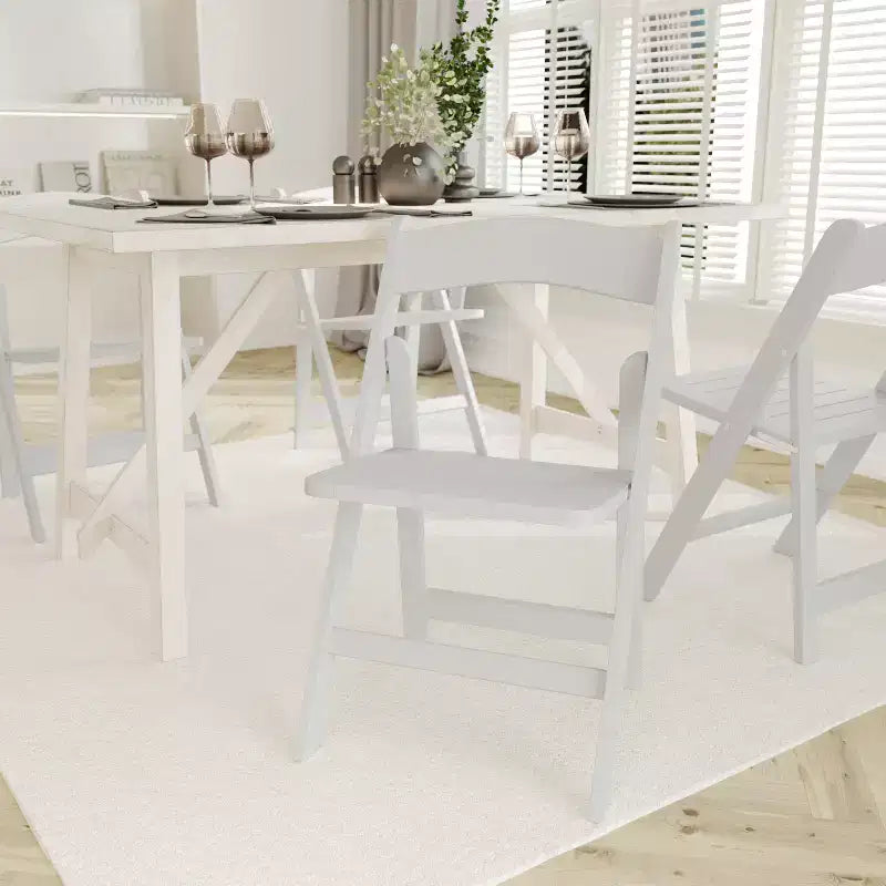 Lot de 2 chaises de salle à manger pliantes en bois massif, capacité 136 kg, aucun assemblage requis