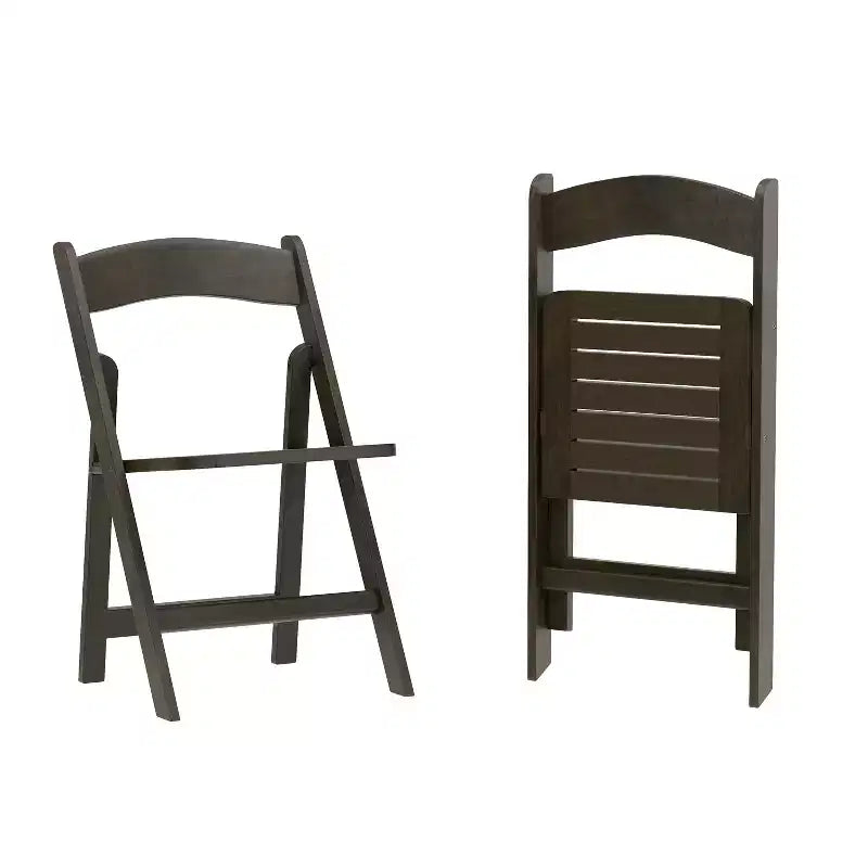 Lot de 2 chaises de salle à manger pliantes en bois massif, capacité 136 kg, aucun assemblage requis