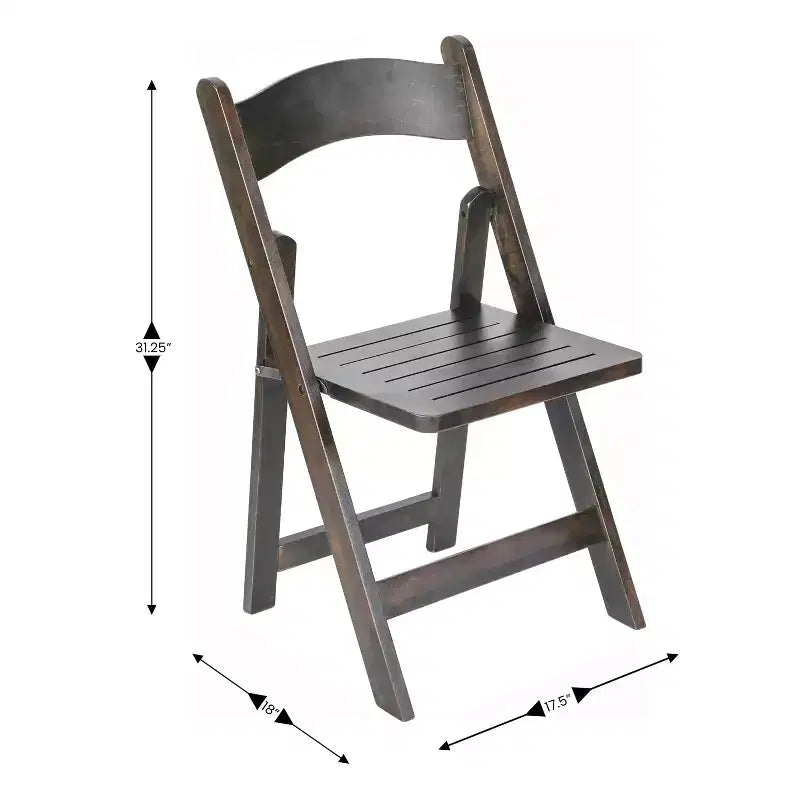Lot de 2 chaises de salle à manger pliantes en bois massif, capacité 136 kg, aucun assemblage requis
