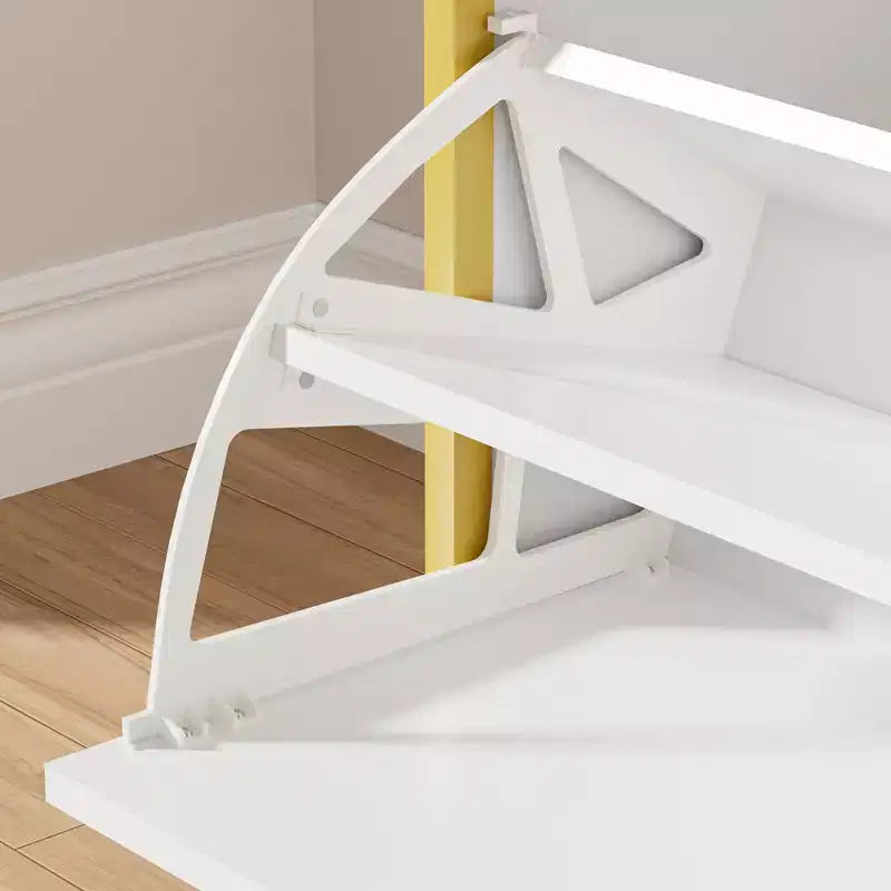 Banc de rangement d'entrée avec tiroirs à bascule à 2 niveaux, siège rembourré, capacité de 8 à 12 paires