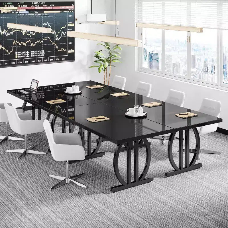 Modern Executive Computer Desk, MDF Top & Metal Frame, 350 lb Capacity