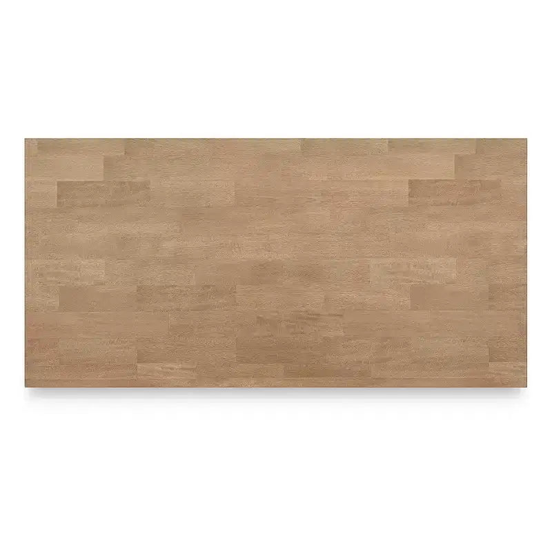 Table de salle à manger hauteur comptoir avec plateau en billot de boucher et 3 étagères de rangement, 4 places