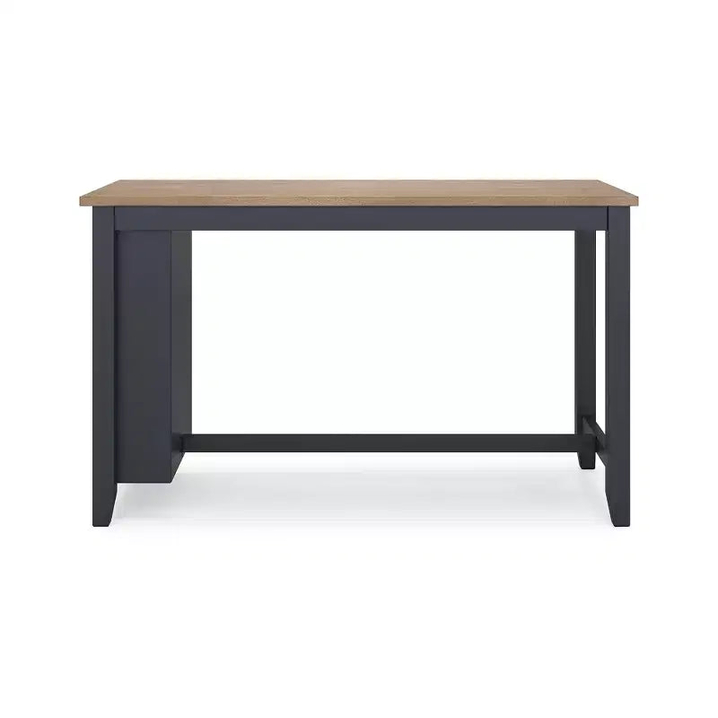 Counter Height Dining Table with Butcher Block Top & 3 Storage Shelves, Seats 4