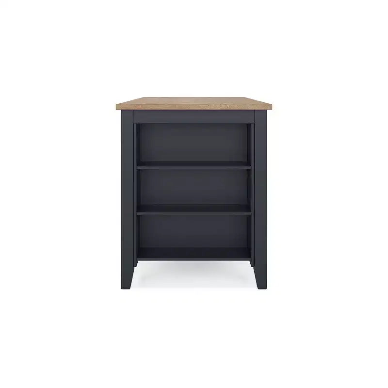 Counter Height Dining Table with Butcher Block Top & 3 Storage Shelves, Seats 4
