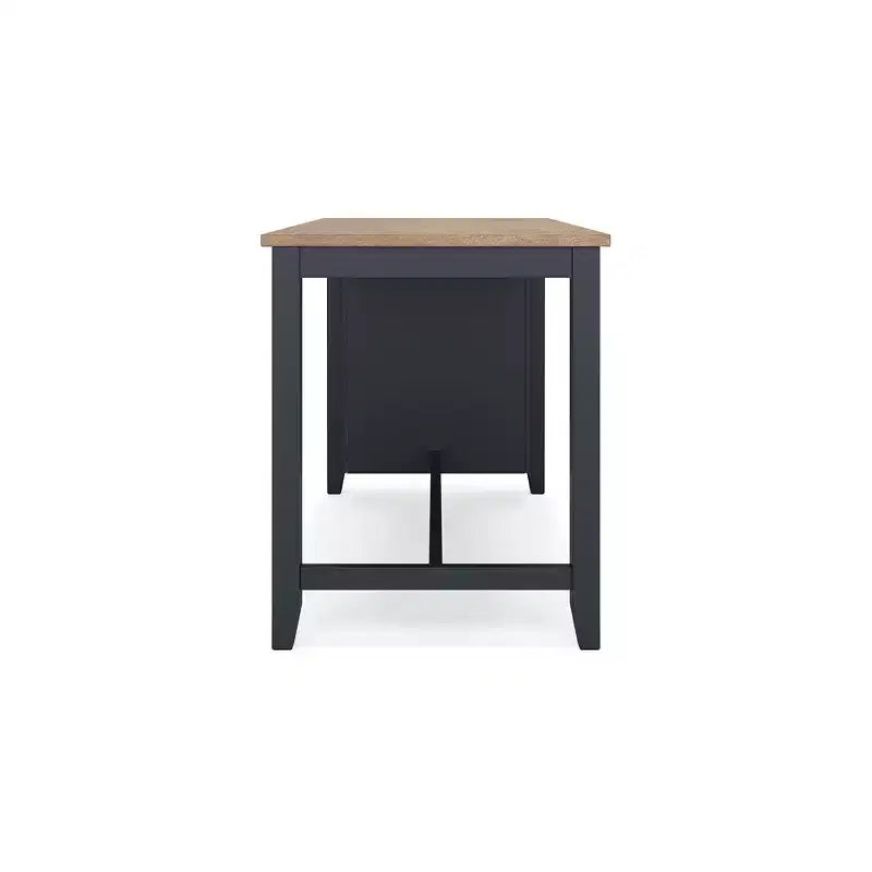 Table de salle à manger hauteur comptoir avec plateau en billot de boucher et 3 étagères de rangement, 4 places