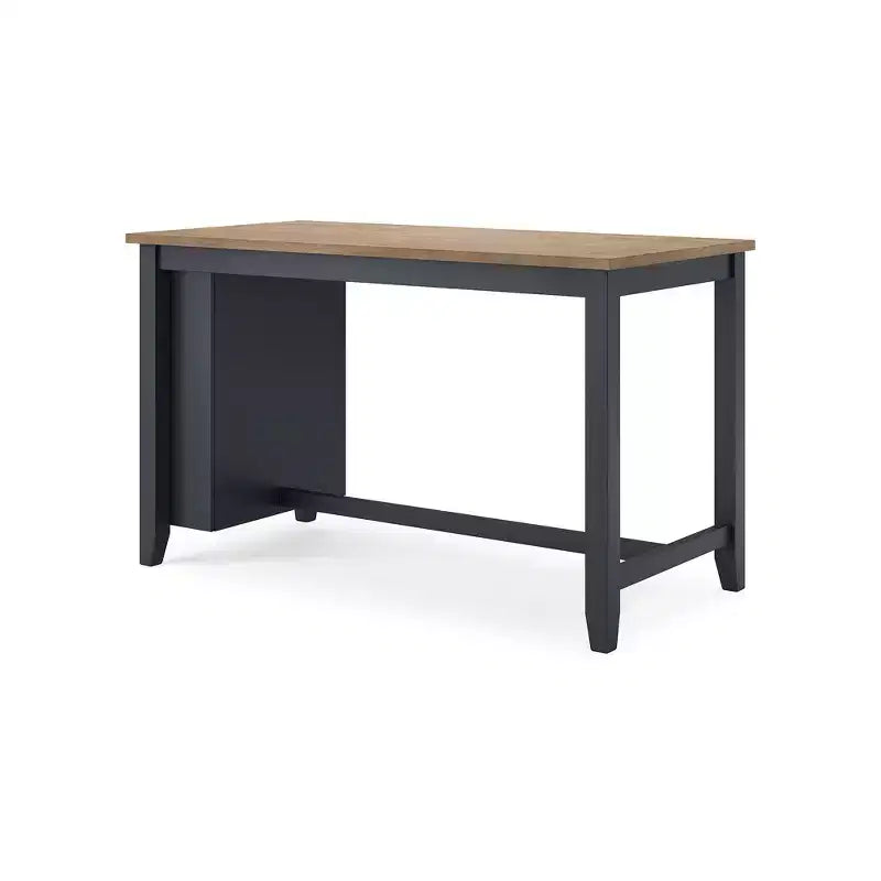 Table de salle à manger hauteur comptoir avec plateau en billot de boucher et 3 étagères de rangement, 4 places