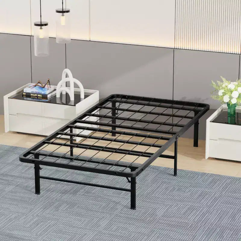 14" Metal Platform Bed Frame, Heavy-Duty Steel Slats, Noise-Free, No Box Spring Needed