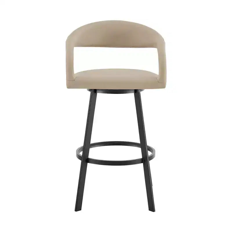 Tabouret de bar pivotant hauteur comptoir 26", cadre en fer et similicuir, capacité 113 kg