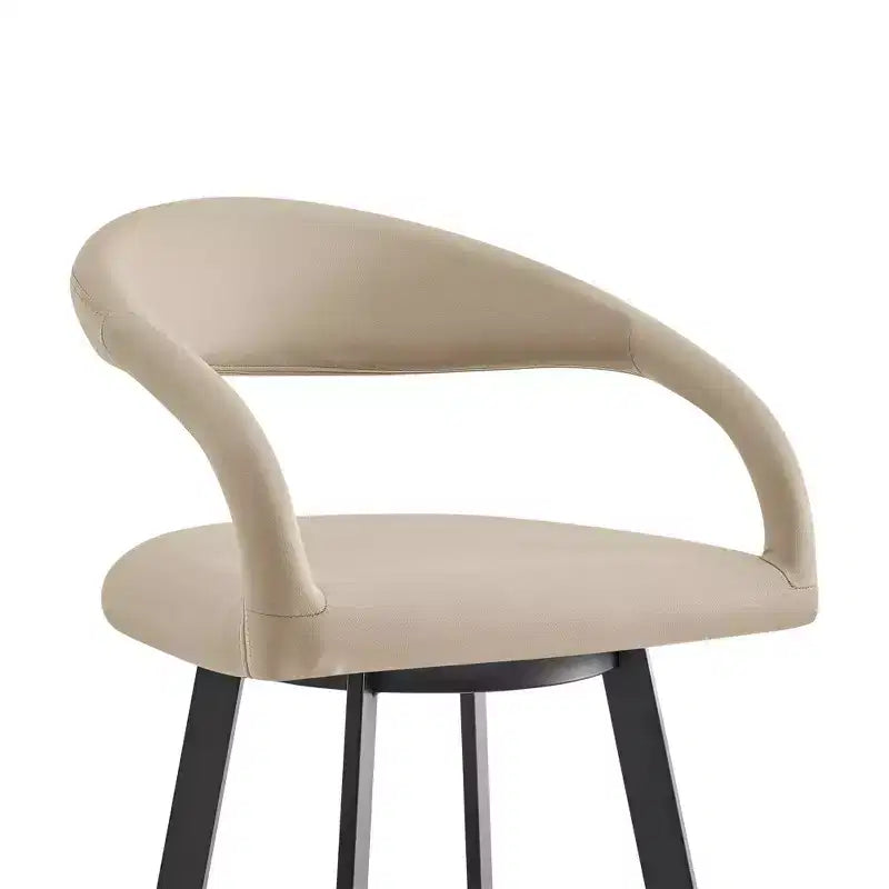 Tabouret de bar pivotant hauteur comptoir 26", cadre en fer et similicuir, capacité 113 kg