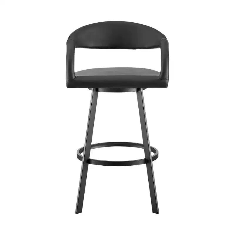 Tabouret de bar pivotant hauteur comptoir 26", cadre en fer et similicuir, capacité 113 kg