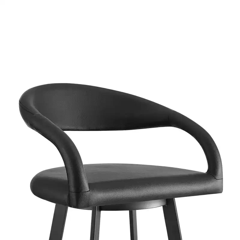 26" Swivel Counter Height Barstool, Iron Frame & Faux Leather, 250 lb Capacity