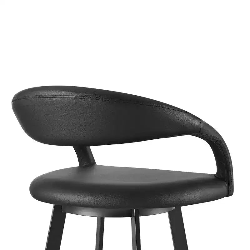 26" Swivel Counter Height Barstool, Iron Frame & Faux Leather, 250 lb Capacity