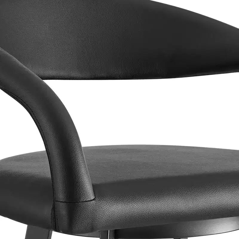 Tabouret de bar pivotant hauteur comptoir 26", cadre en fer et similicuir, capacité 113 kg