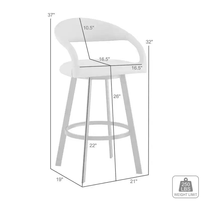 Tabouret de bar pivotant hauteur comptoir 26", cadre en fer et similicuir, capacité 113 kg