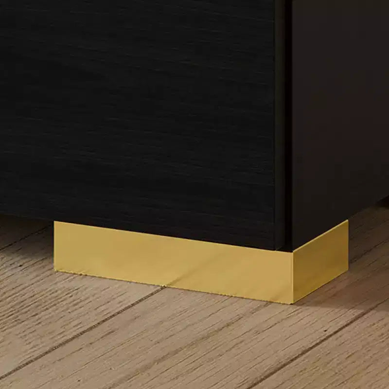 Lot de 2 tables de chevet avec tiroir, pieds en métal doré, blanc/noir