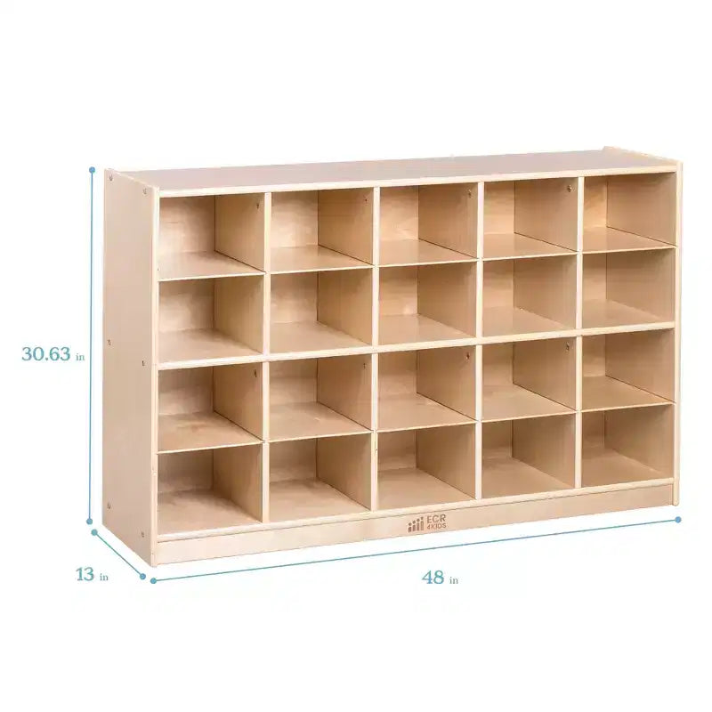 Meuble de rangement mobile à 20 casiers (4x5) pour salle de classe ou salle de jeux
