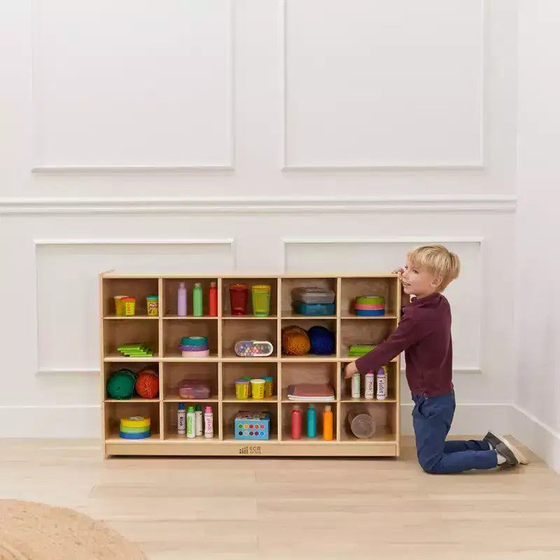 Meuble de rangement mobile à 20 casiers (4x5) pour salle de classe ou salle de jeux