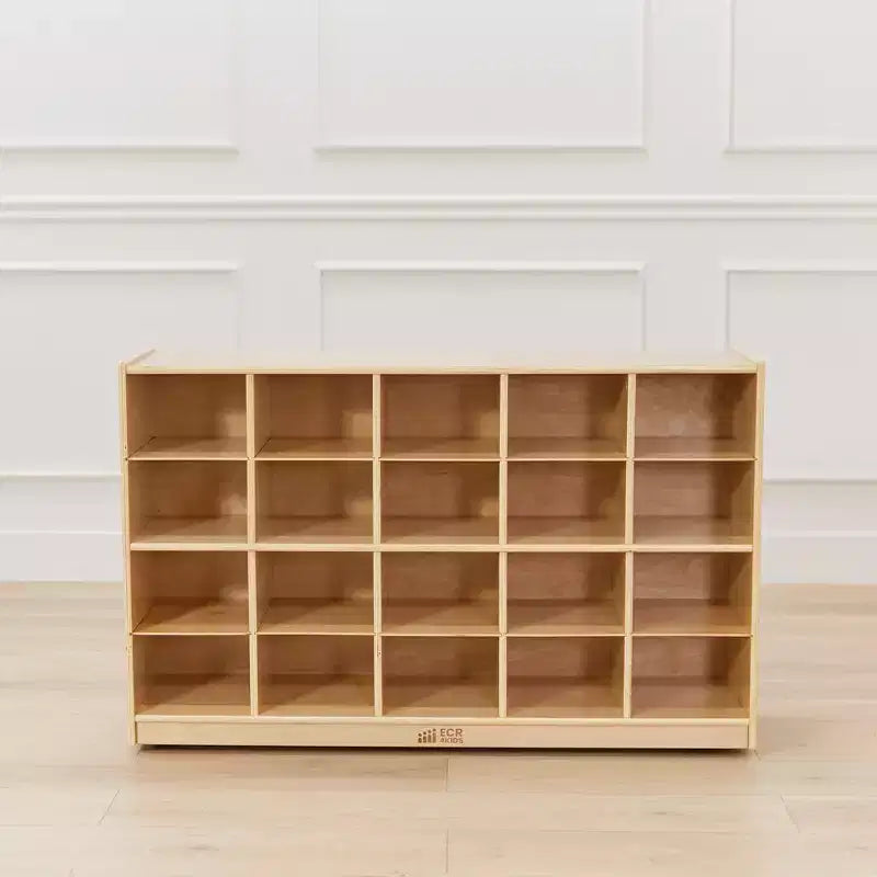 Meuble de rangement mobile à 20 casiers (4x5) pour salle de classe ou salle de jeux