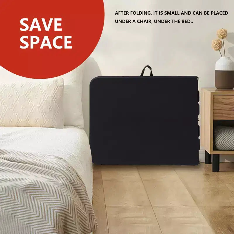 Table pliante rectangulaire portable de 1,83 m, plastique PEHD, pieds en acier, 8 places, noire