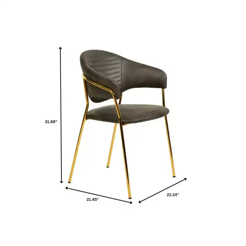 Chaise de salle à manger recouverte de cuir et de velours, assise et dossier ergonomiques rembourrés, fauteuil d'appoint avec piètement en acier inoxydable