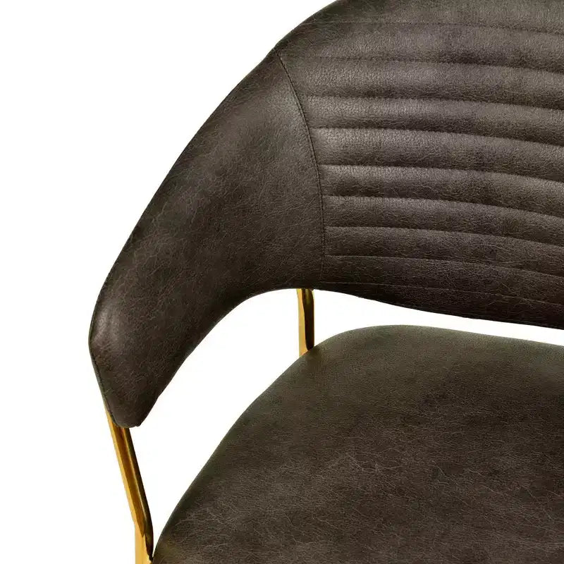 Chaise de salle à manger recouverte de cuir et de velours, assise et dossier ergonomiques rembourrés, fauteuil d'appoint avec piètement en acier inoxydable