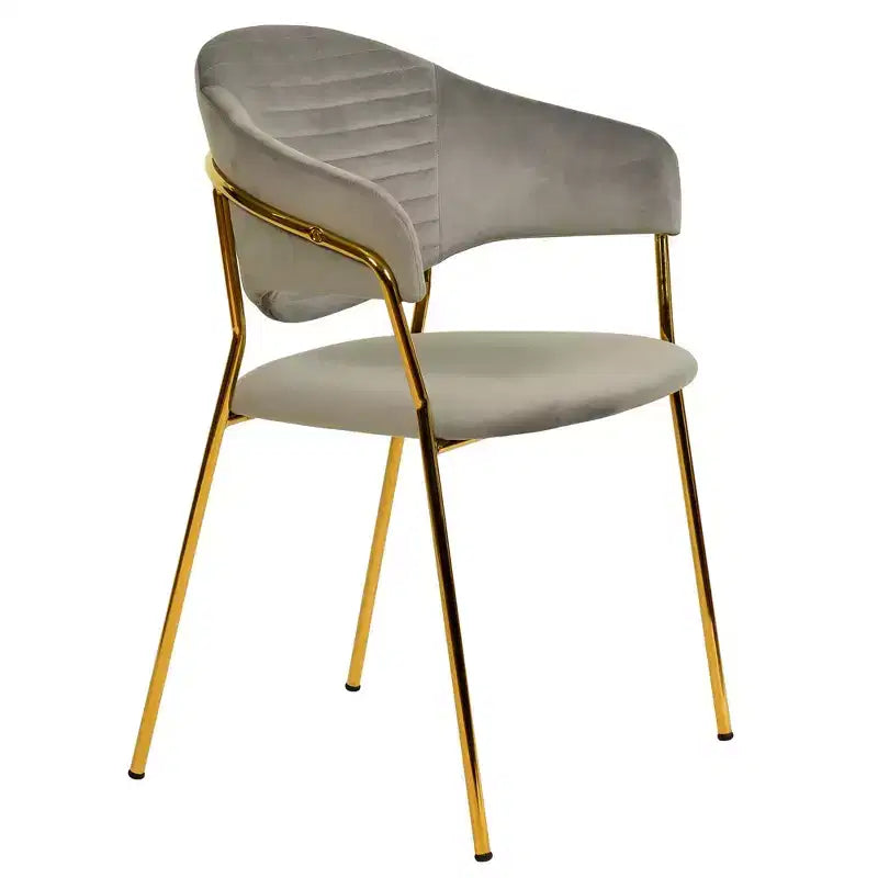Chaise de salle à manger recouverte de cuir et de velours, assise et dossier ergonomiques rembourrés, fauteuil d'appoint avec piètement en acier inoxydable