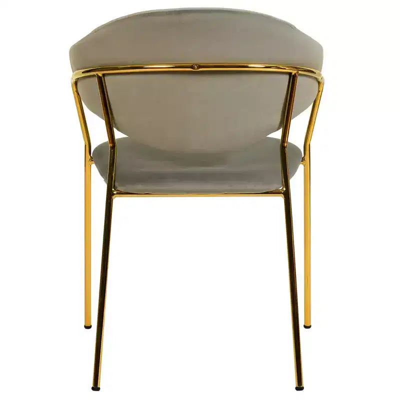Chaise de salle à manger recouverte de cuir et de velours, assise et dossier ergonomiques rembourrés, fauteuil d'appoint avec piètement en acier inoxydable