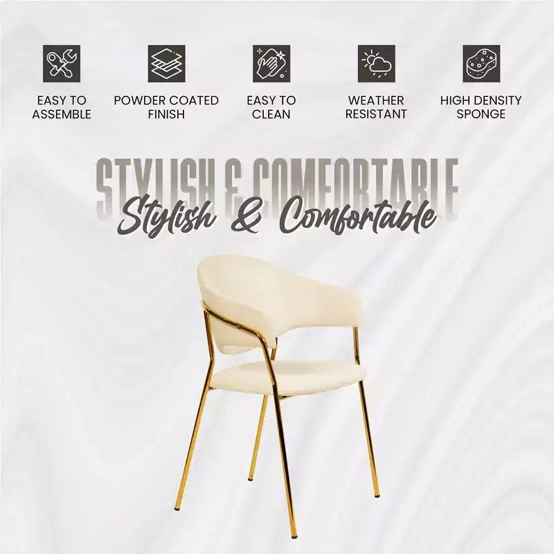 Chaise de salle à manger recouverte de cuir et de velours, assise et dossier ergonomiques rembourrés, fauteuil d'appoint avec piètement en acier inoxydable