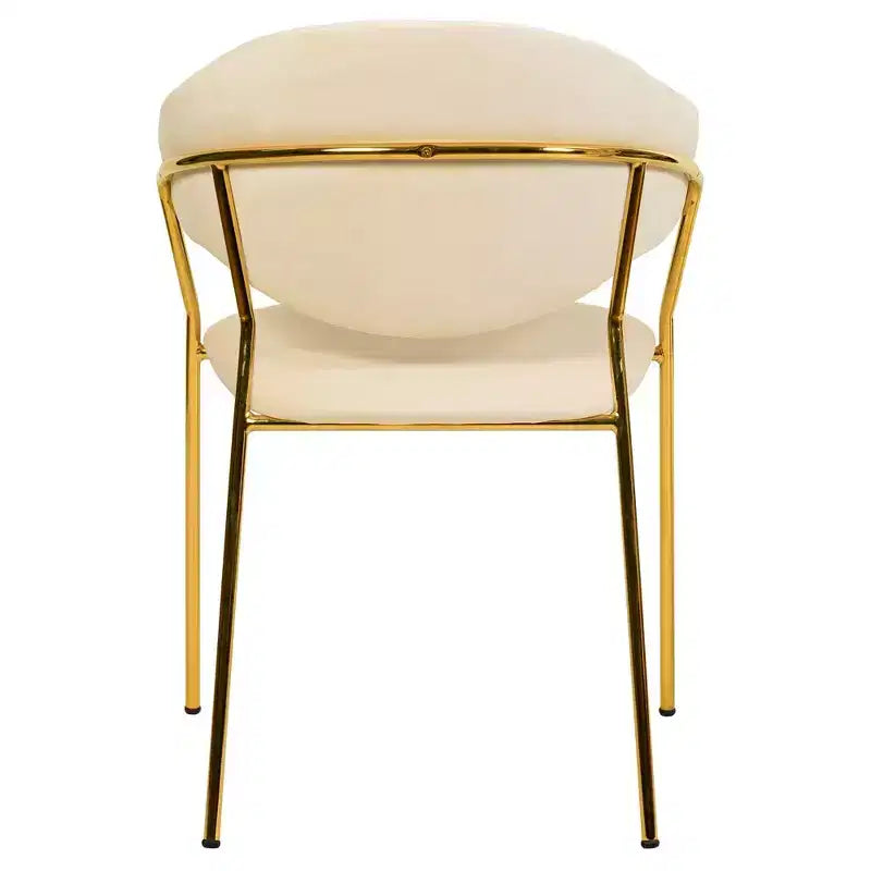 Chaise de salle à manger recouverte de cuir et de velours, assise et dossier ergonomiques rembourrés, fauteuil d'appoint avec piètement en acier inoxydable