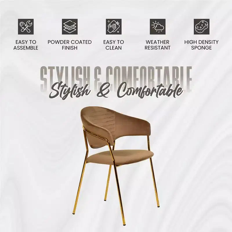 Chaise de salle à manger recouverte de cuir et de velours, assise et dossier ergonomiques rembourrés, fauteuil d'appoint avec piètement en acier inoxydable