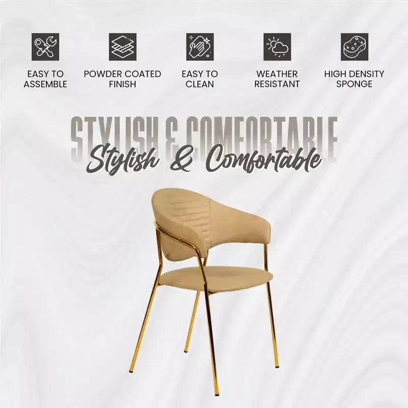 Chaise de salle à manger recouverte de cuir et de velours, assise et dossier ergonomiques rembourrés, fauteuil d'appoint avec piètement en acier inoxydable