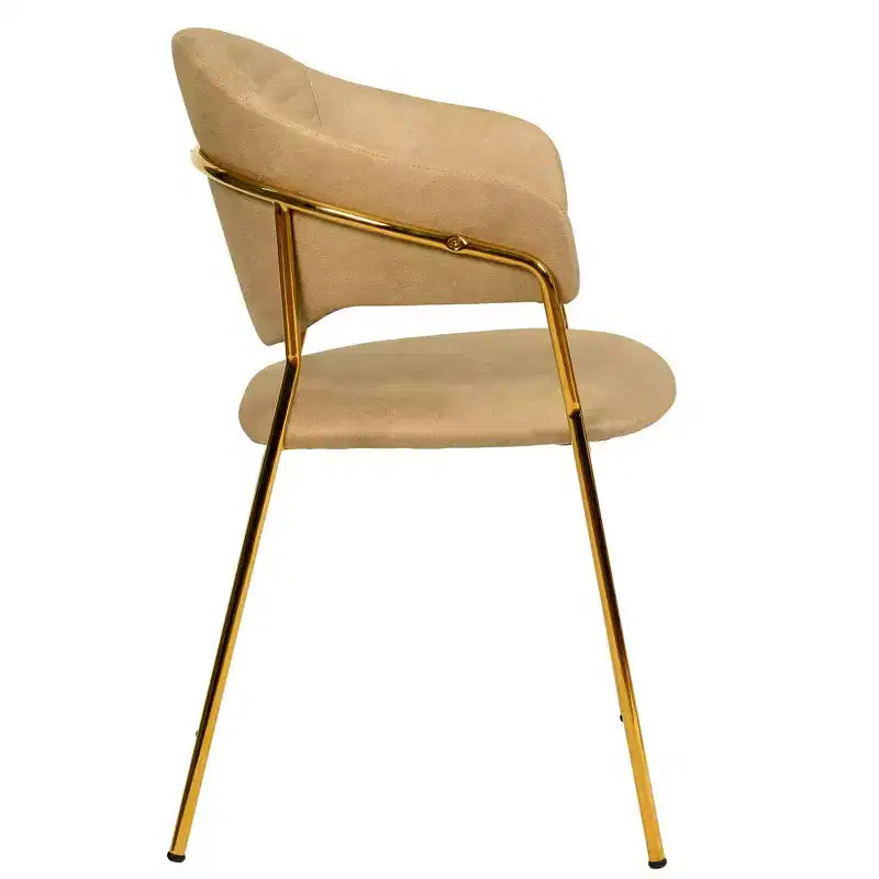 Chaise de salle à manger recouverte de cuir et de velours, assise et dossier ergonomiques rembourrés, fauteuil d'appoint avec piètement en acier inoxydable