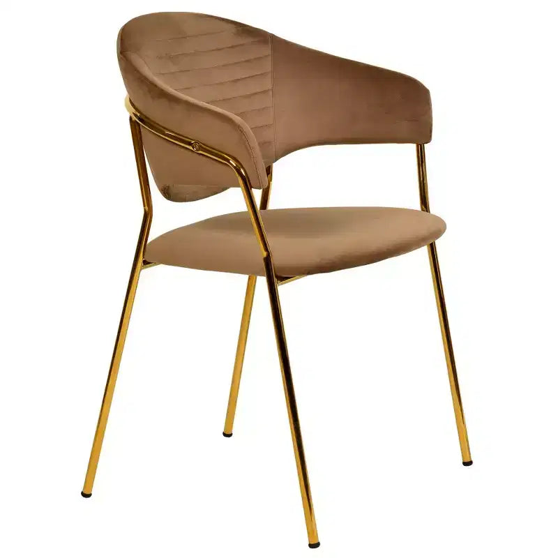 Chaise de salle à manger recouverte de cuir et de velours, assise et dossier ergonomiques rembourrés, fauteuil d'appoint avec piètement en acier inoxydable