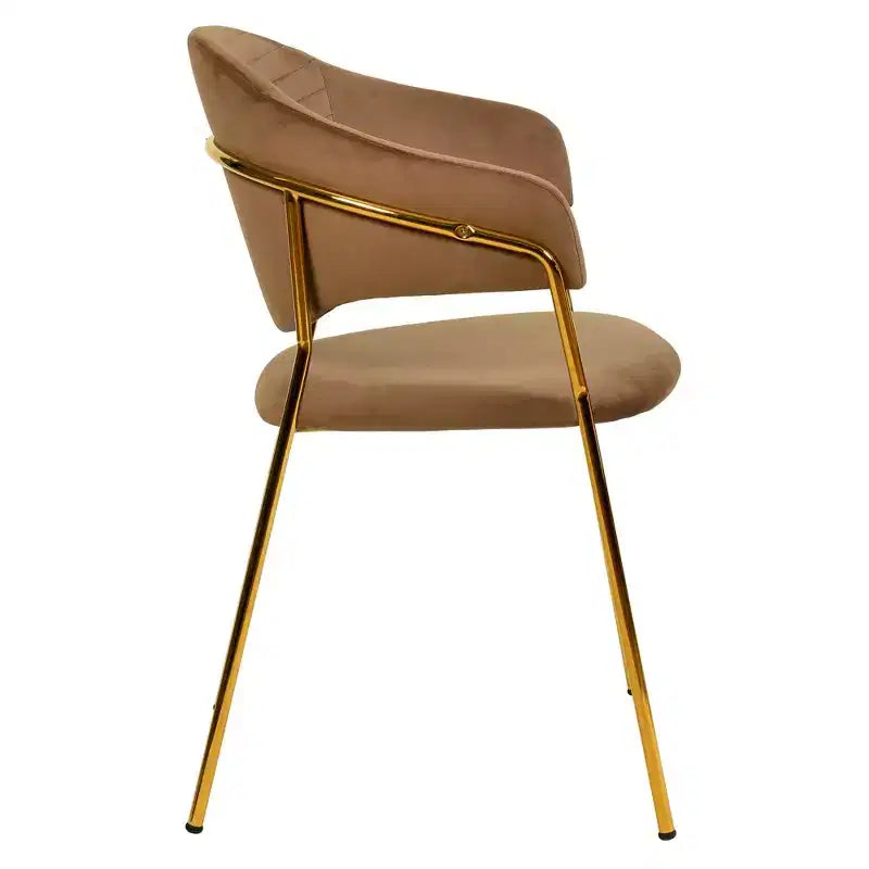 Chaise de salle à manger recouverte de cuir et de velours, assise et dossier ergonomiques rembourrés, fauteuil d'appoint avec piètement en acier inoxydable